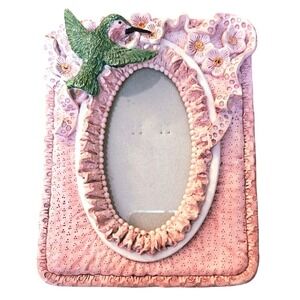 Fancy Frames Retro Pink Hummingbird Tabletop Picture‎ Frame 3.5x5 Photo